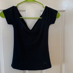 Ribbed off the shoulder crop top